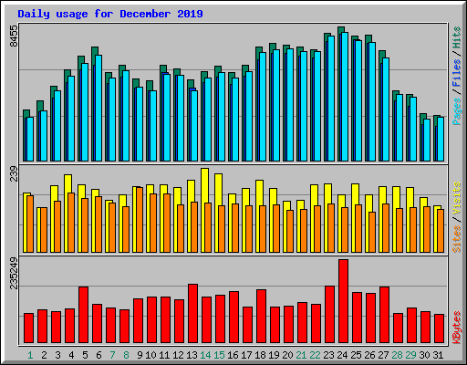 Daily usage for December 2019