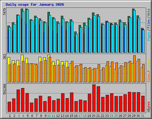 Daily usage for January 2026