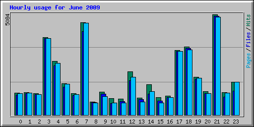 Hourly usage for June 2009