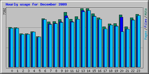 Hourly usage for December 2009