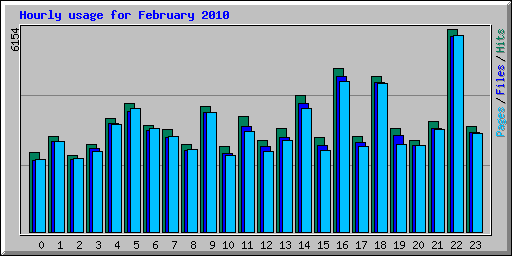 Hourly usage for February 2010