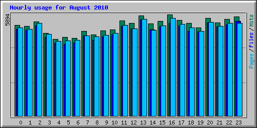 Hourly usage for August 2010