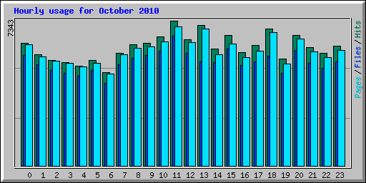 Hourly usage for October 2010