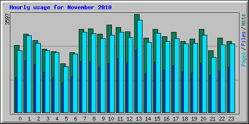 Hourly usage for November 2010