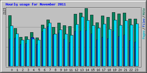 Hourly usage for November 2011