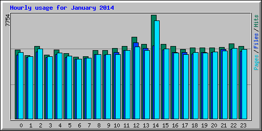 Hourly usage for January 2014