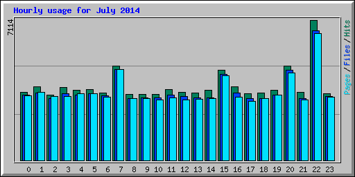 Hourly usage for July 2014