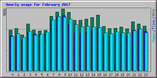 Hourly usage for February 2017