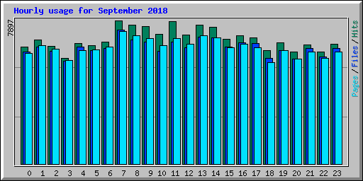 Hourly usage for September 2018