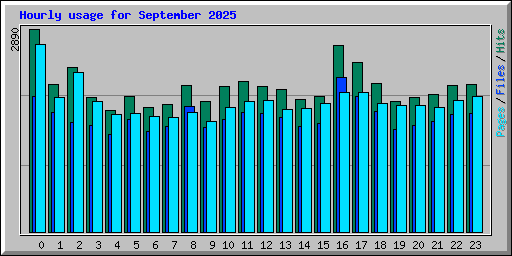 Hourly usage for September 2025